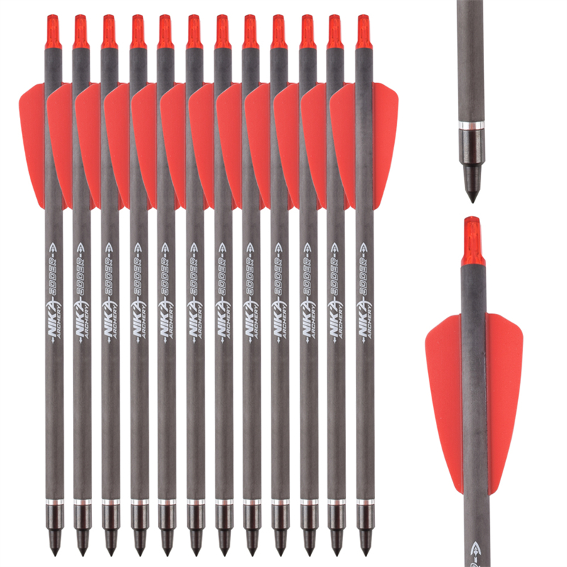 Nika Łucznictwo 113167-02 ID6.2mm 7.5 cala Śruby z włókna węglowego Plastikowe Nock Archery Strzelanie Cobra System ADder NR9 NRX