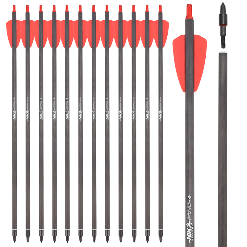 Nika Łucznictwo 113182-02 15inch ID6.2mm Cobra RX Carbon Crossbow Bolt Cobra System Crossbow Polowanie